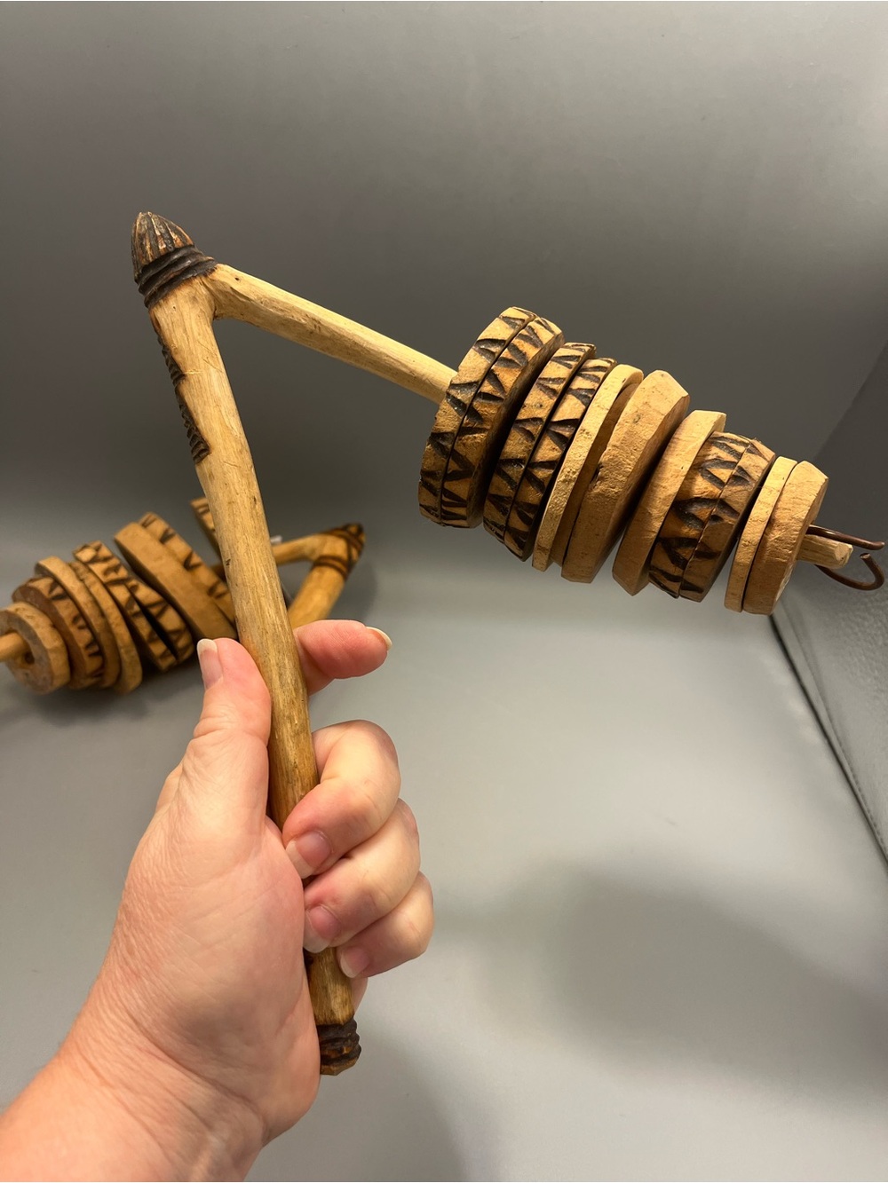 2 Amazon African Tribal Wasamba Percussion Music Rattles Vtg Rakatak Drum Beat
